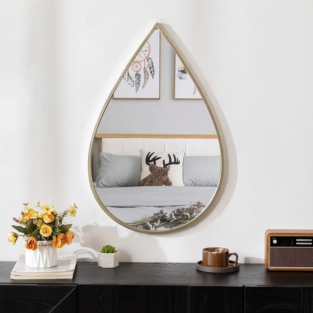 17x28 Inch Droplet Shaped Irregular Mirror