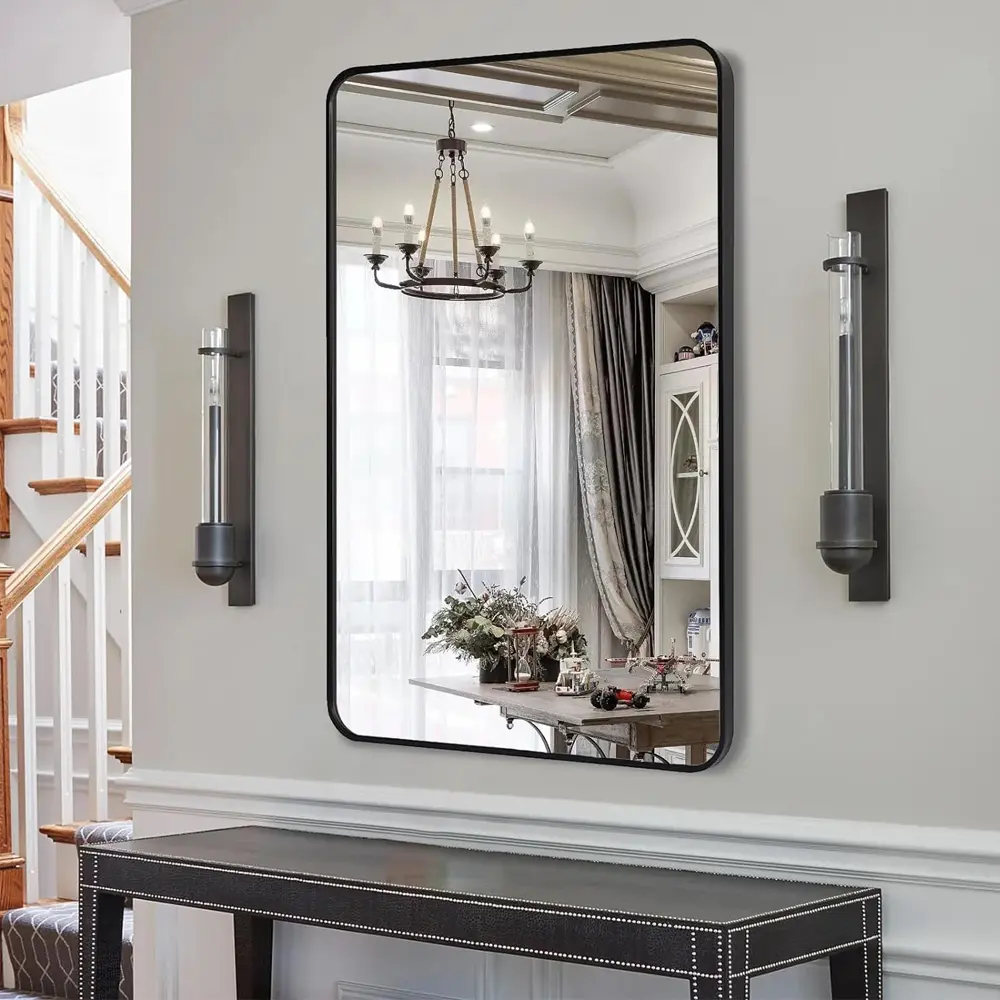 22x30 Inch Black Rectangle Mirror