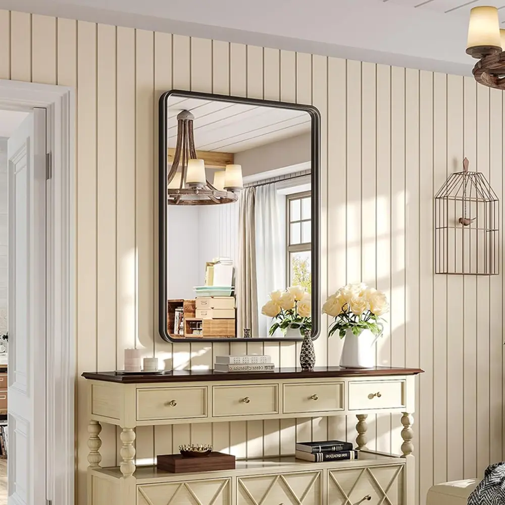 22x30 Inch Black Rectangle Mirror