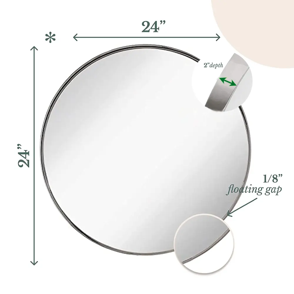 24 Inch Silver Round Mirror