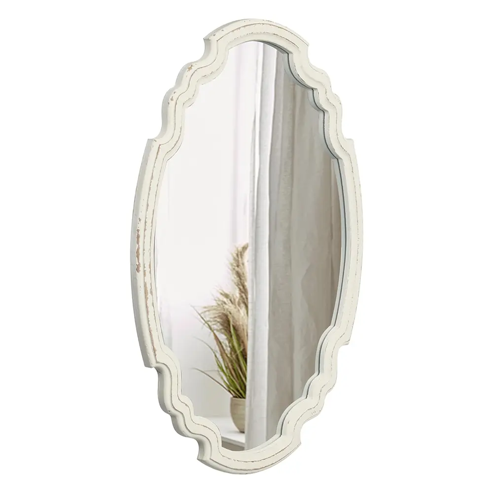 24 inch Vintage Sculpted Oval Mirrors for Wall Decor