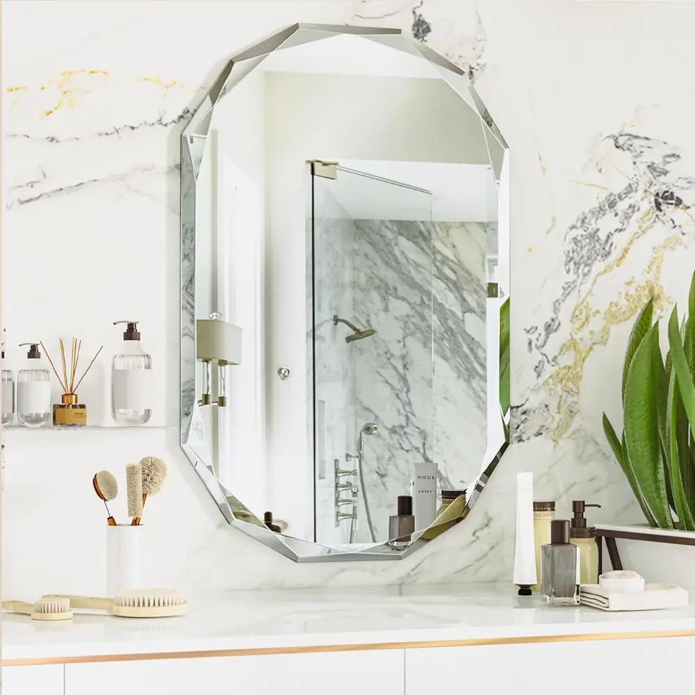 26＂ x 38＂ Oval Wall Mirror, Beveled Edge Mirror