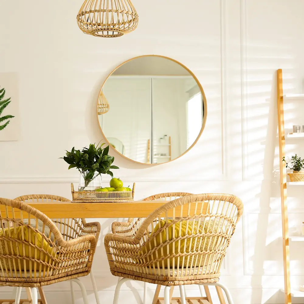 30 Inch Round Mirror, Gold