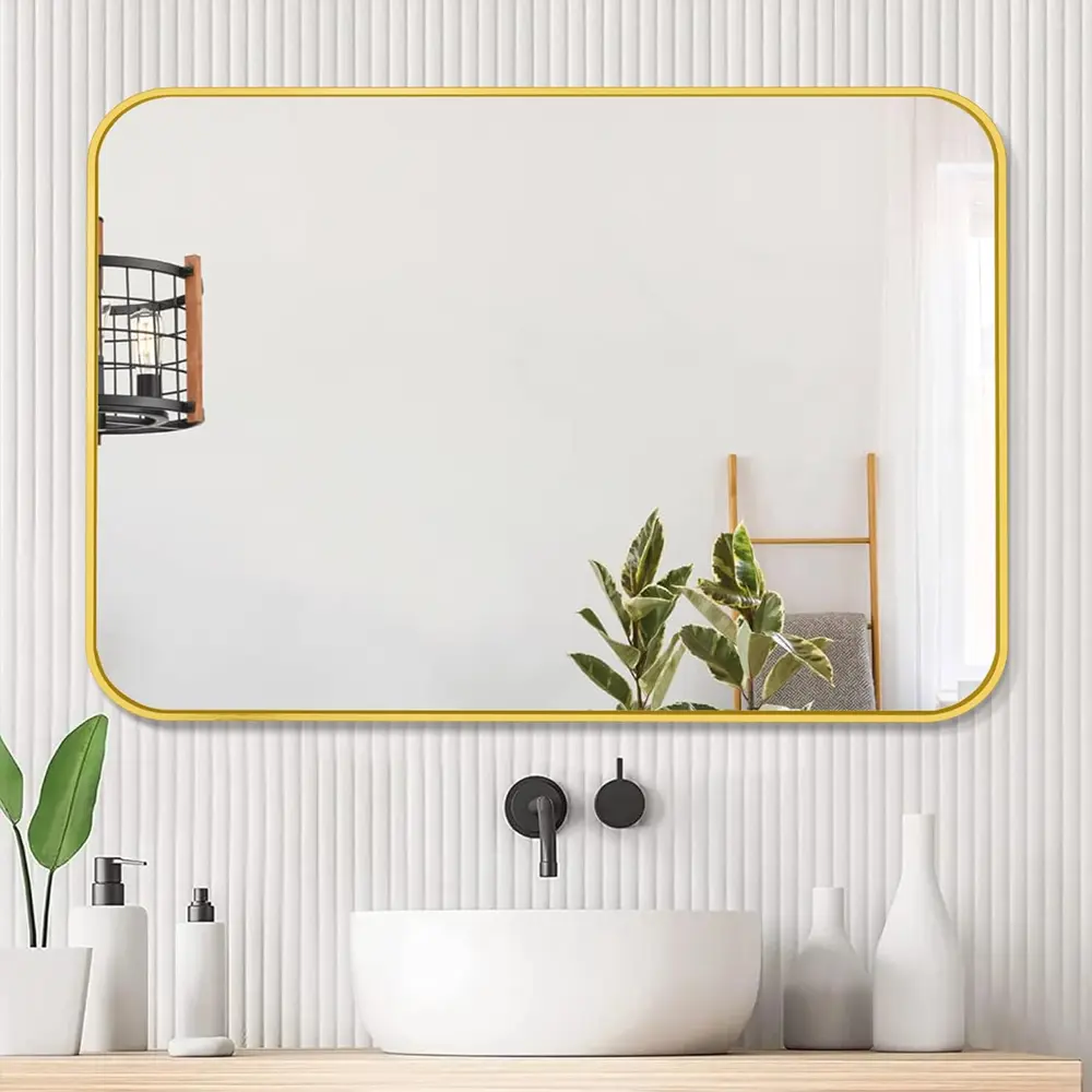 30 x 40 Inch Rectangle Wall Mirror, Black