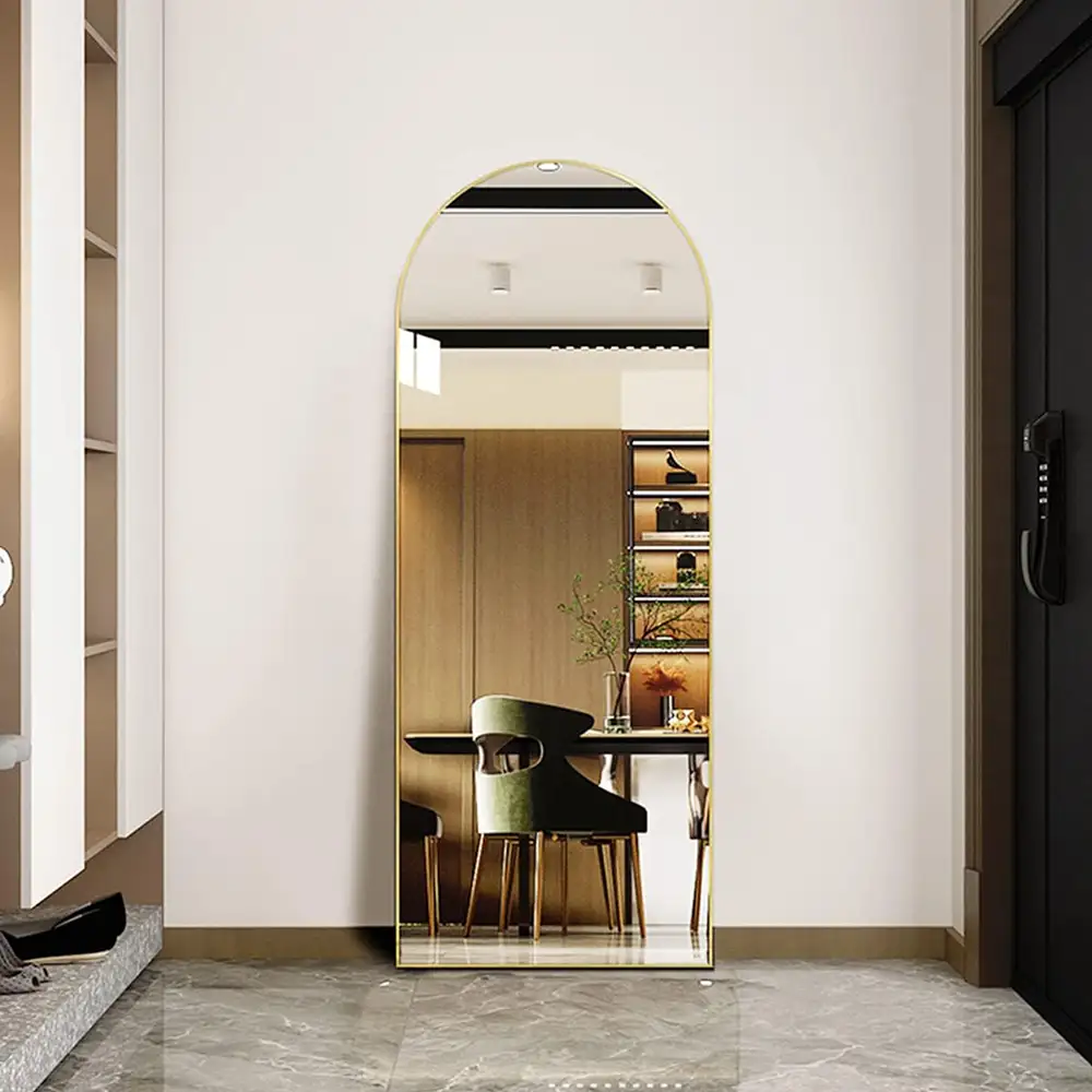 Arched Full Length Mirror, Full-Length Metal Floor Mirror