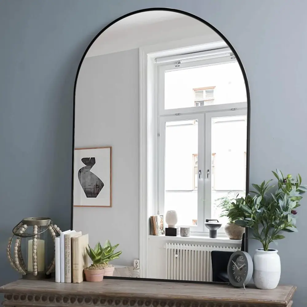 Arched Mirror 30 x 40 Inch, Black