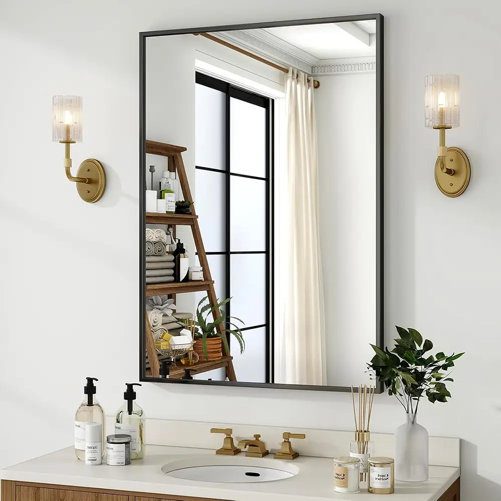Black Rectangle Mirror