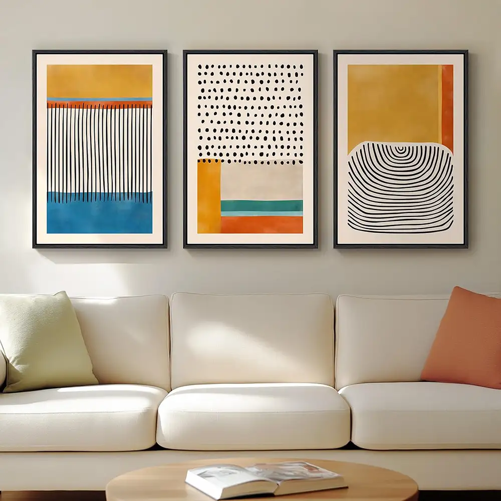 Framed Neutral Abstract Wall Art