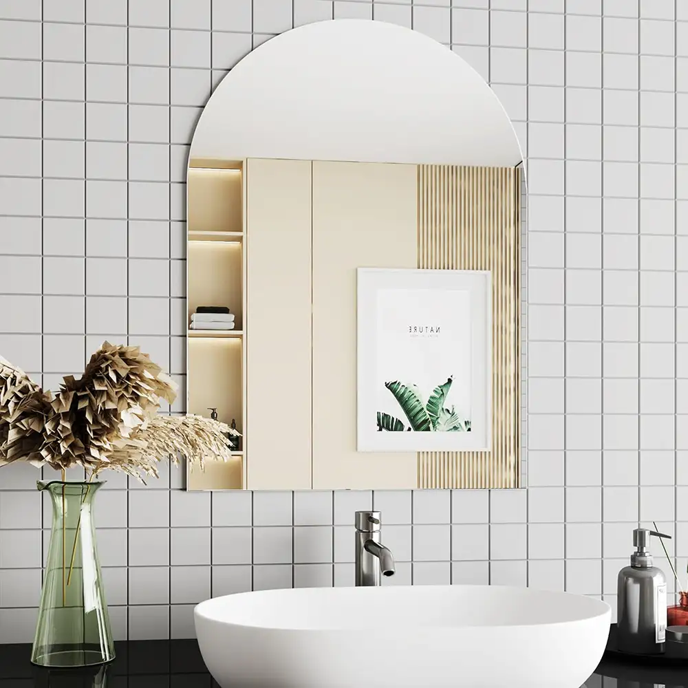 Frameless Mirror Bathroom