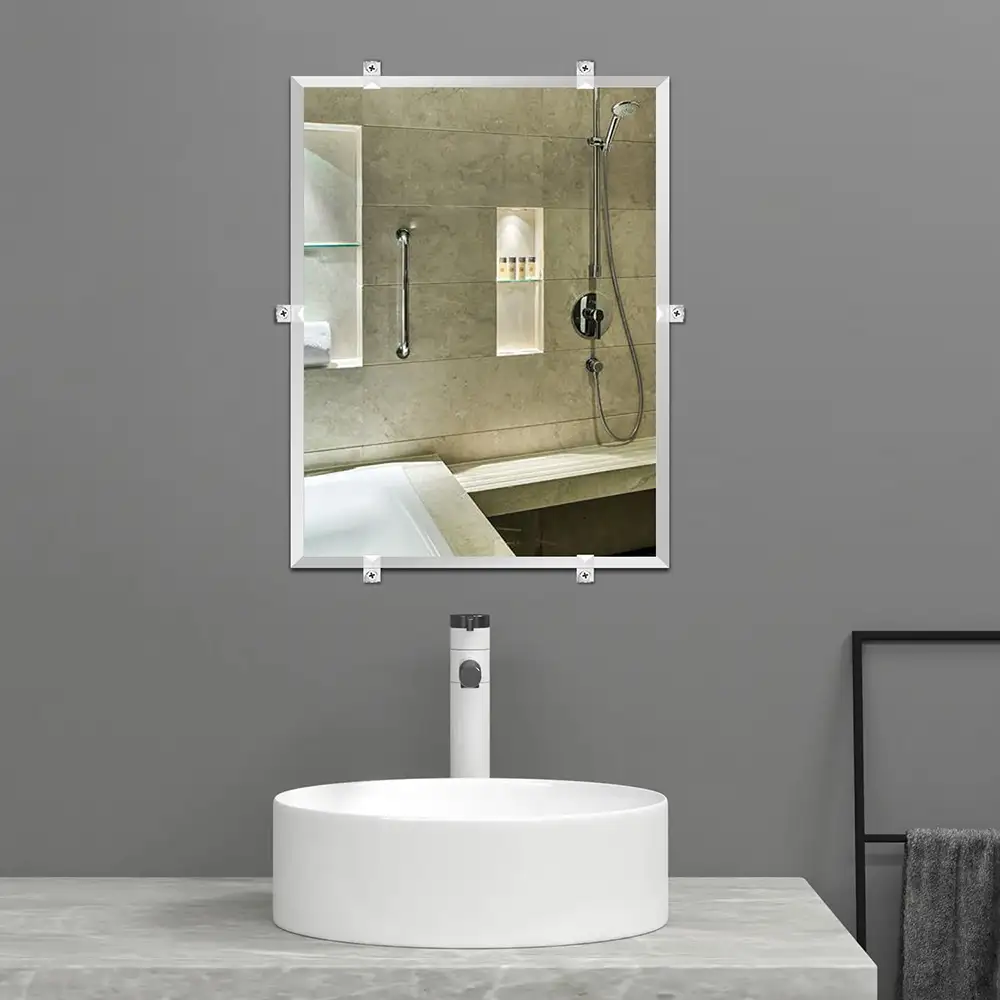 Frameless Mirror Clips, Metal Mirror Holder Kits, Mirror Hanger Clip Kit