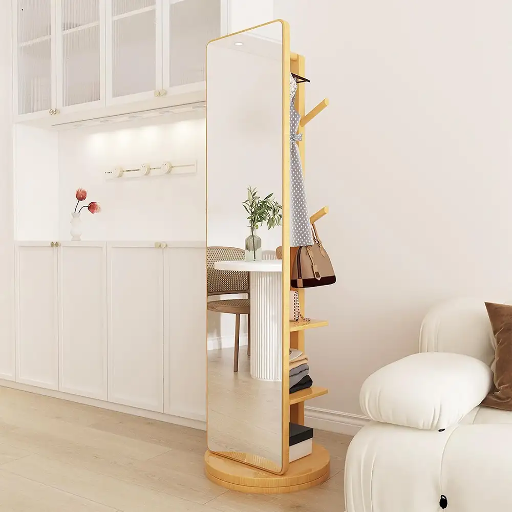 Full Body Mirror with Storage for Entryway, Bedroom, Living room