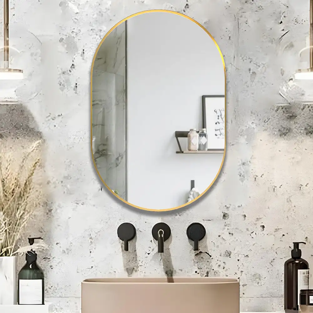 Gold Oval Mirror