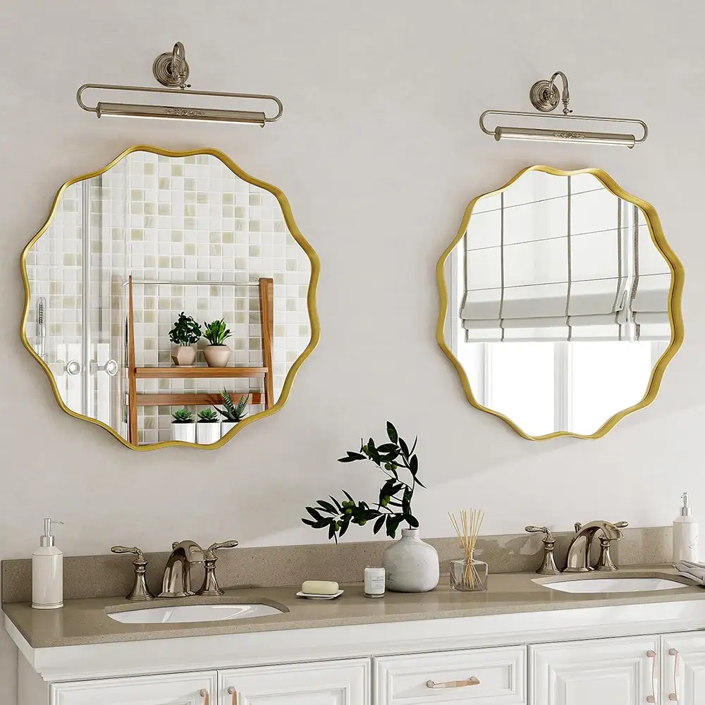Gold Round Mirror