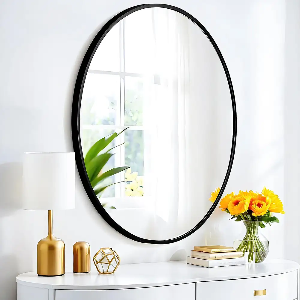 Large Oval Mirror, Bathroom Mirrors for Over Sink, Pill Shaped Mirror