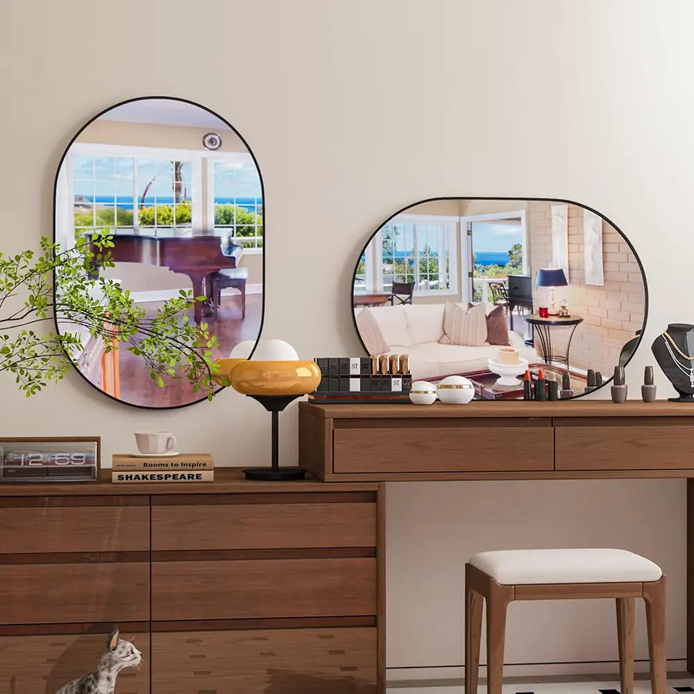 Quality Oval Mirror with Hanging Horizontally or Vertically