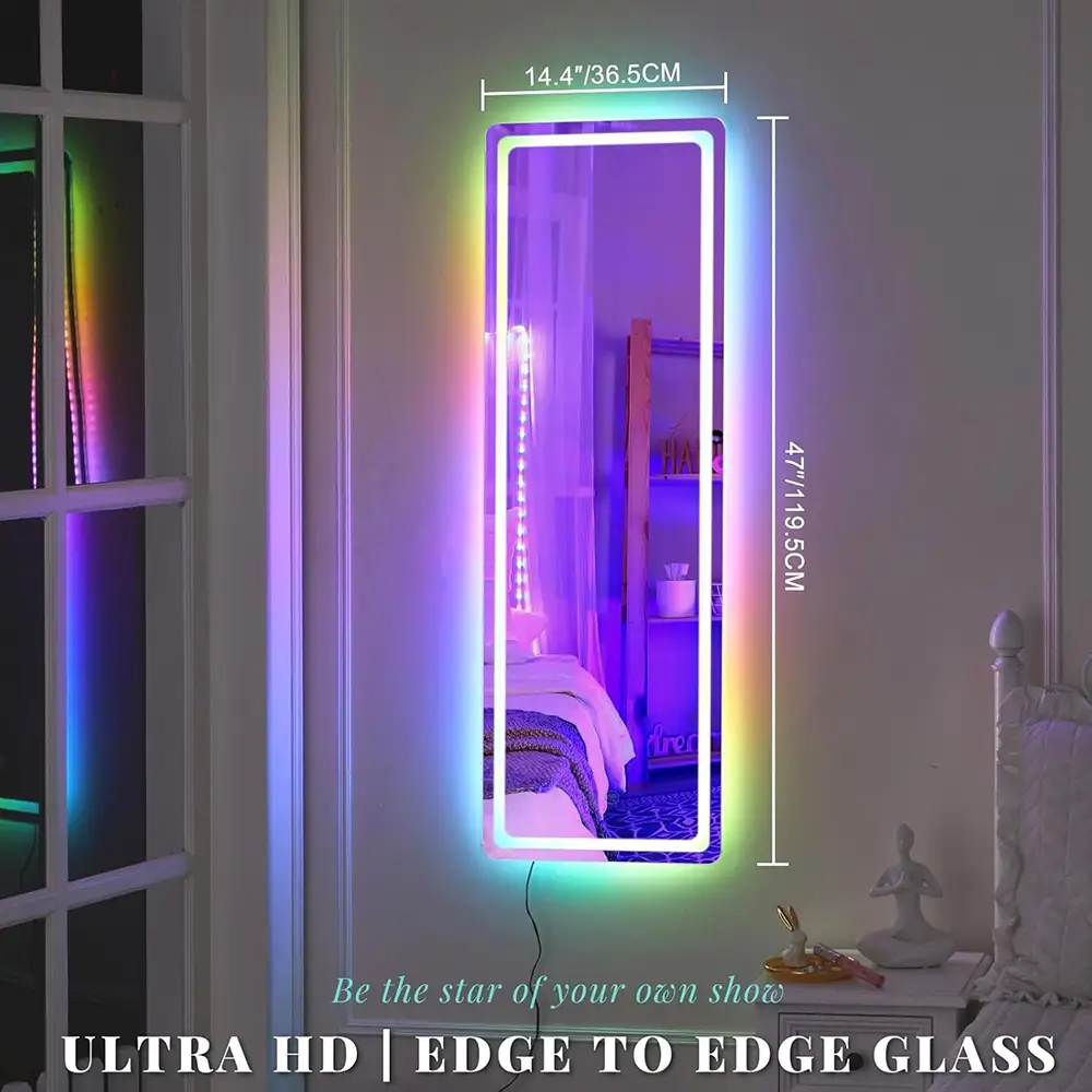Vertical Mirror with LED Lights
