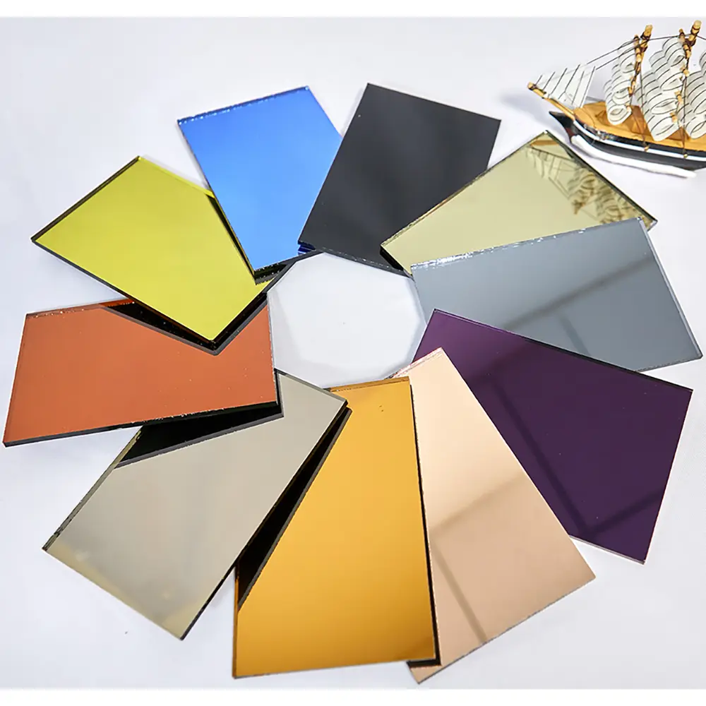 Bronze Rose Gold Curved Glass Convex Mirror Glass Sheet