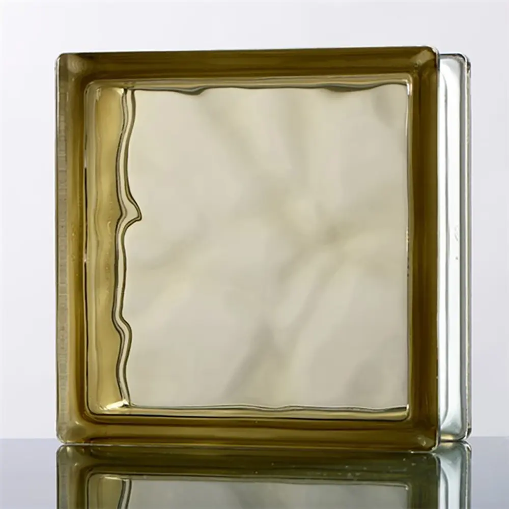 Brown Wave Glass Block